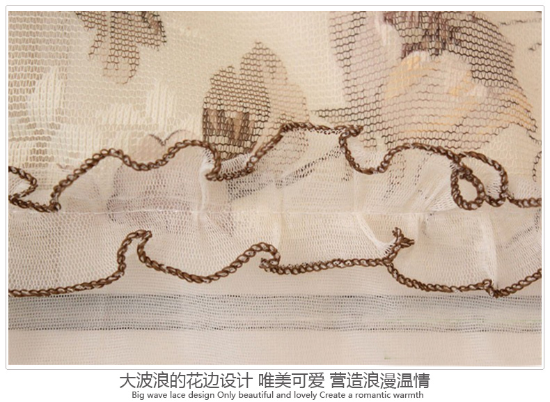 幸福鸟 新款空调罩蕾丝挂机防尘套 月下花影 罩长约86cm(适用于长80-86cm的挂机罩)