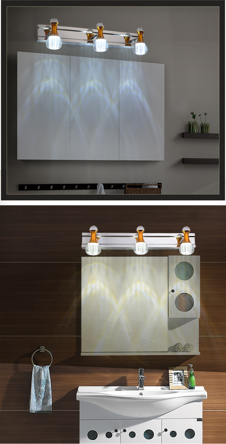 
                                        SHOPP LED镜前灯双色调光旋转卫浴灯时尚简约梳妆台灯具46cm 9W 8243                 