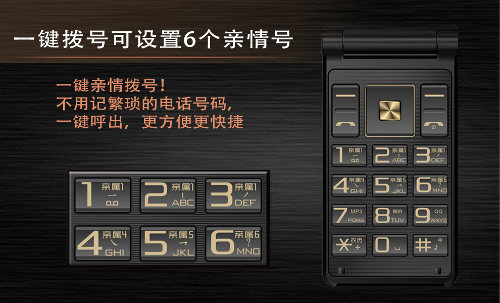 唐为（TANGWEI)TW101C 电信老人手机翻盖2G 黑色