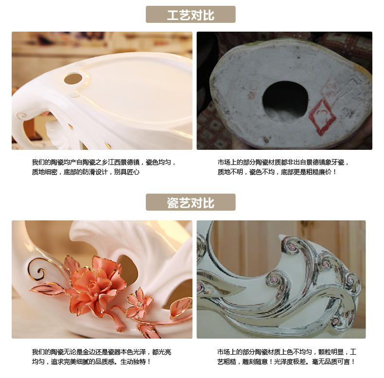
                                        兆美达 描金孔雀欧式时尚创意陶瓷水果盘零食点心干果瓜子坚果篓家居白色 凤凰水果盘                
