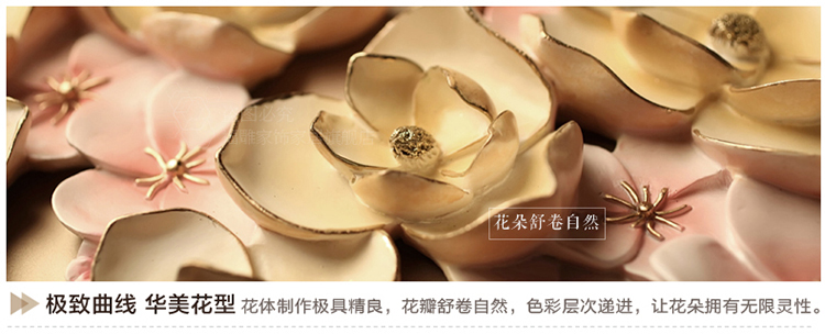 福雕家饰旗舰店现代装饰画客厅挂画有框画立体浮雕画壁画 馨香印 香槟色 48*70*1