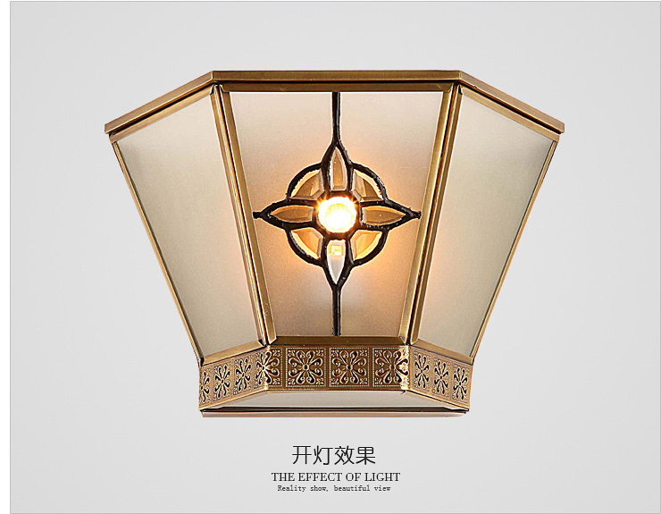 蒙特丽 客餐厅卧过道壁灯TBX1 美式乡村全铜灯具 (B) 型号TB51_26*18cm