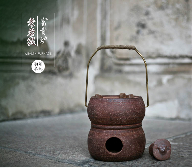 富贵炉便携提梁红泥炉煮茶手提茶炉红泥小火炉炭炉功夫茶炉酒精炉