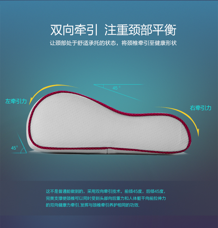 联大 保健枕头磁疗颈椎枕 零压力太空慢回弹记忆枕头 助眠颈椎磁石枕芯 健康枕护颈枕全国包邮