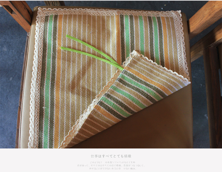 菲格迪娅 日式棉线编制45*45四季通用椅垫坐垫餐椅垫凳子防滑透气 翡翠绿 45*45cm