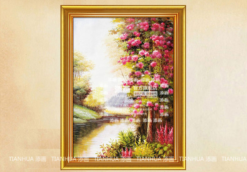 
                                        添画 手绘装饰油画客厅玄关挂画现代简欧风景油画 走廊壁画 A1 70*100CM                