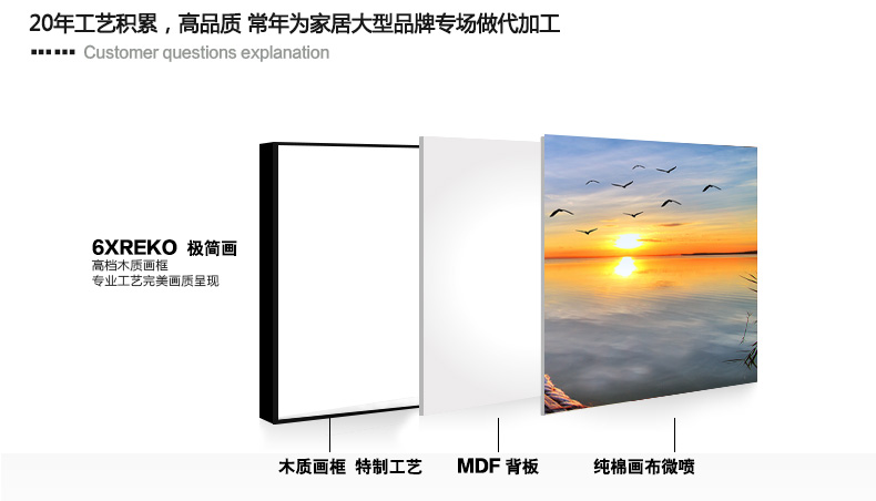
                                        北欧现代简约风格，简洁大方，时尚！云图品牌，送全套配件，购物无忧！如需其他颜色画框请备注 一套ABC画面 60*60(白色框)                