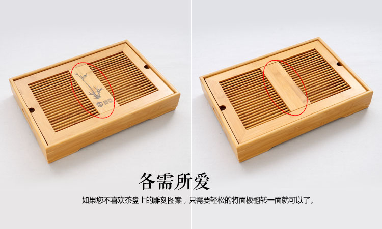 茗匠 小箱式储水茶盘  孟宗竹制茶盘 茶台茶海 功夫茶具 大中小号 大号