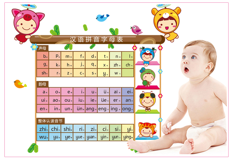 
                                        DEEZU可爱卡通儿童房卧室房间装饰墙贴画  英文数字 L-627趣味英文字母 中                