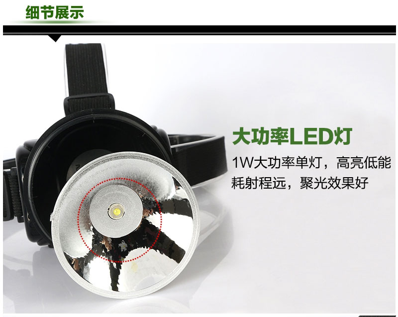  DP 久量 7035LED 1W 充电式头灯 矿灯 钓鱼头灯 户外照明应急灯 