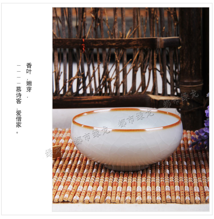 
                                        汝窑单杯汝瓷 品茗杯 景德镇正品茶杯                