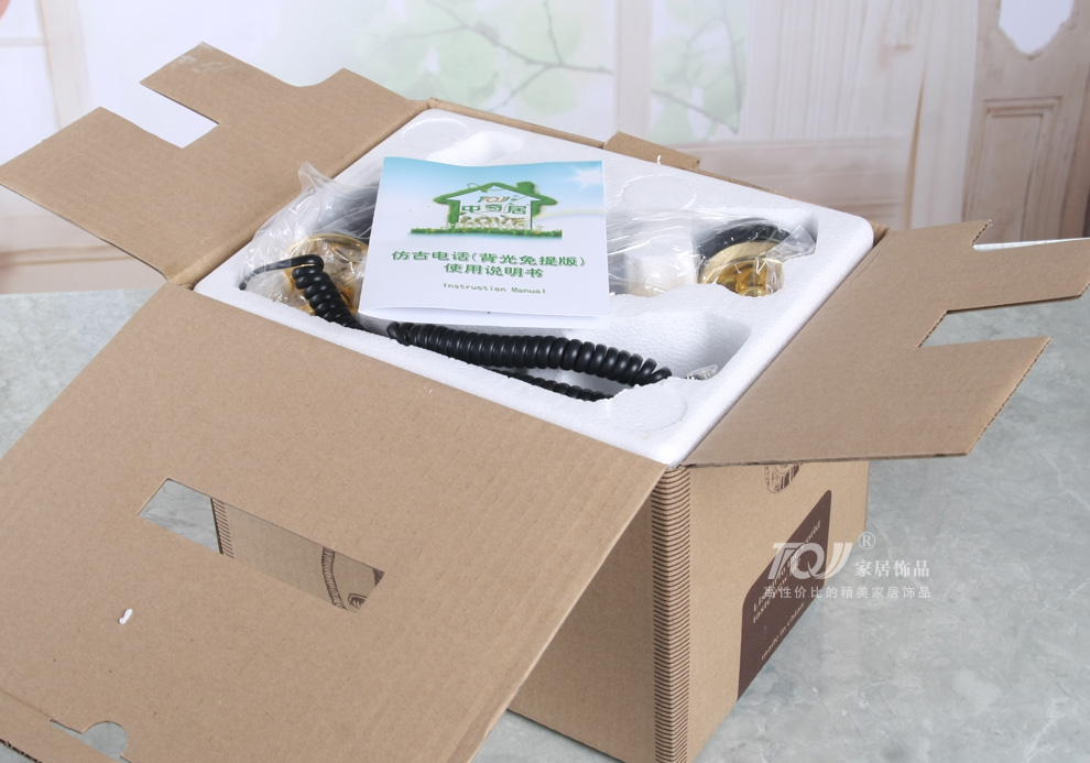 
                                                                                屯奇居（TQJ）黑色陶瓷客厅复古电话机卧室房间仿古电话机家用固定电话古董座机 背光免提版                