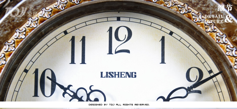 
                                                            丽盛（LISHENG）/超大号欧式象牙造型复古风格座钟/树脂摆钟/客厅落地钟/252 古铜色                
