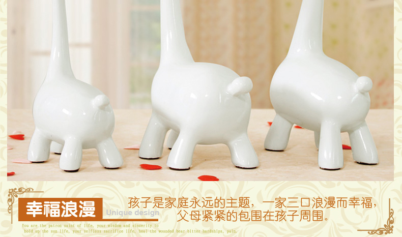 
                                        欣润 可爱小鹿摆件动物装饰工艺品客厅创意家居办公桌装饰品实用摆设 白色送礼盒                