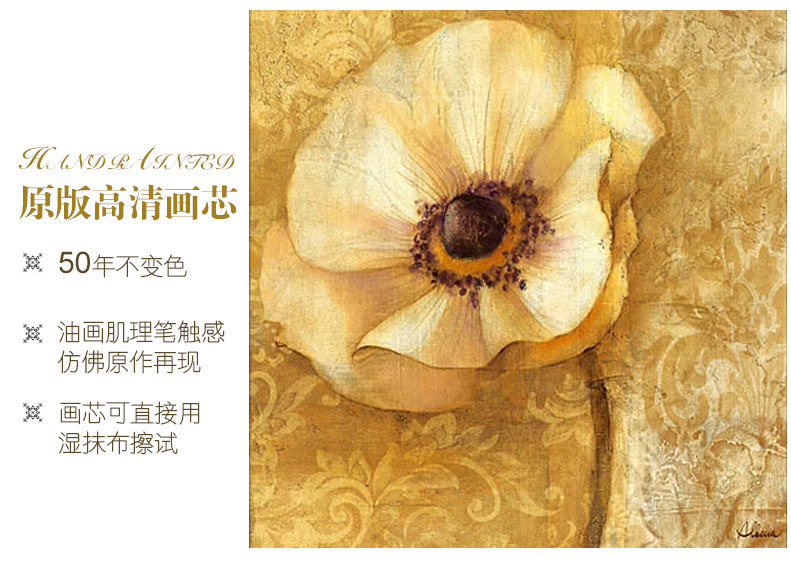 简一画廊 欧式高档客厅装饰画 沙发背景墙画美式玄关有框挂画 富丽堂皇JM0433 原版画芯 金宫殿+小麻金框(A款画芯)60*60