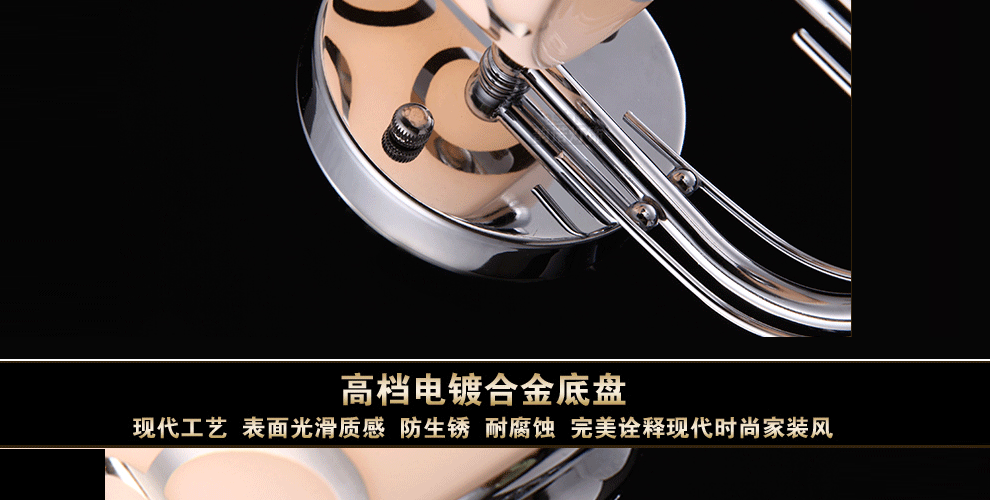 帝帛灯饰 温馨壁灯泡泡圈玻璃床边灯卧室客厅灯 楼梯走廊壁灯不锈钢 YL2010单头 黄光
