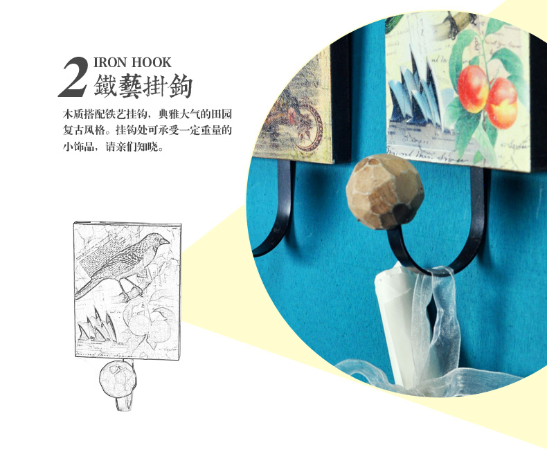 时光巴士 经典复古美式乡村挂钩壁挂家居工艺品家居装饰品
