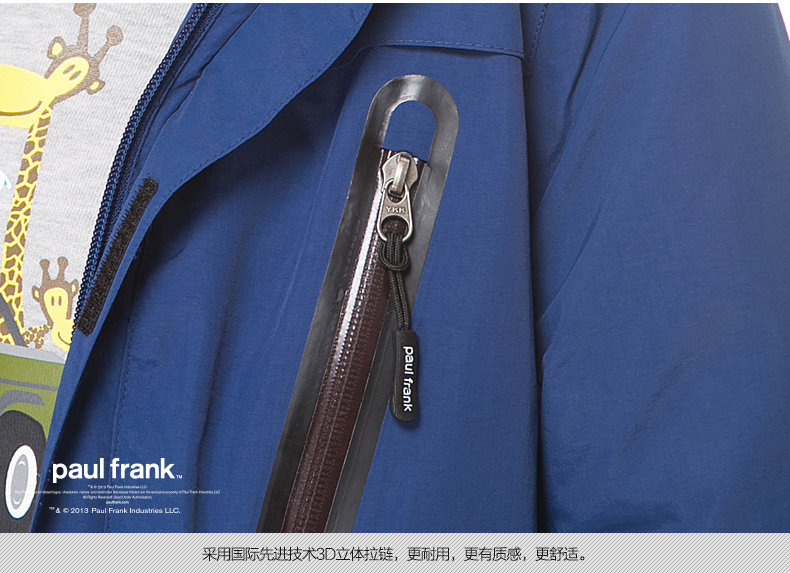 paulfrank大嘴猴2015春季新款女式防风防水加厚长款棉服paulfrank正品 藏青色 XL