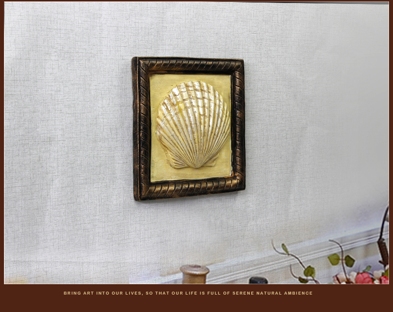 
                                        靓莎莎 现代简约贝壳海星海洋装饰画客厅墙贴 卧室挂画沙发背景墙装饰品 海星一个 23*23*23cm                