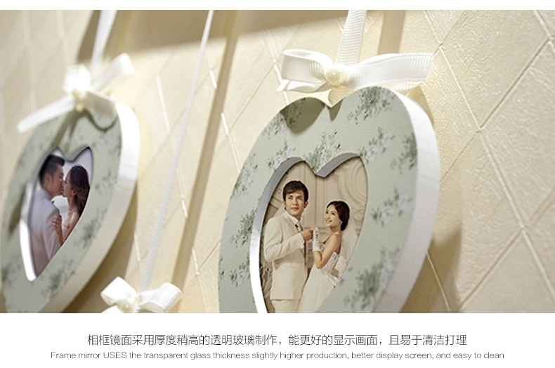 图慕 韩式相框挂墙 创意组合 影楼墙框LOVE吊坠相片框 照片墙框 LOVE吊坠心形组合 组合相框