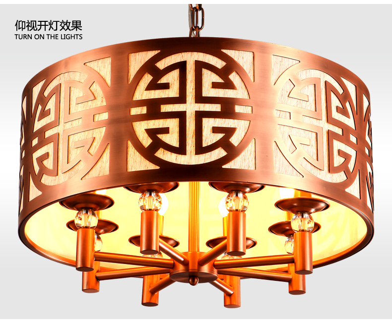 丹妮龙现代简约大气新中式铁艺吊灯客厅餐厅灯饰灯具酒店会所工程吊灯2822 定做请联系客服