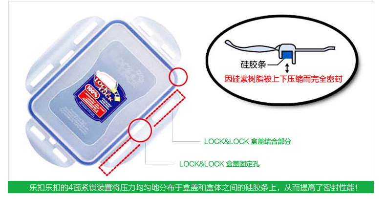 
                                        乐扣乐扣（LOCK&LOCK） 饭盒保鲜盒 塑料保鲜盒密封盒 厨房收纳盒套装零食罐 HPL855S001-五件套                