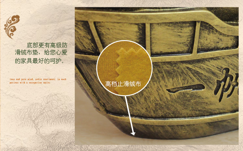 
                                        欣润一帆风顺帆船摆件烟灰缸创意大号欧式带盖帆船模型 复古款 20*11*10 复古款                