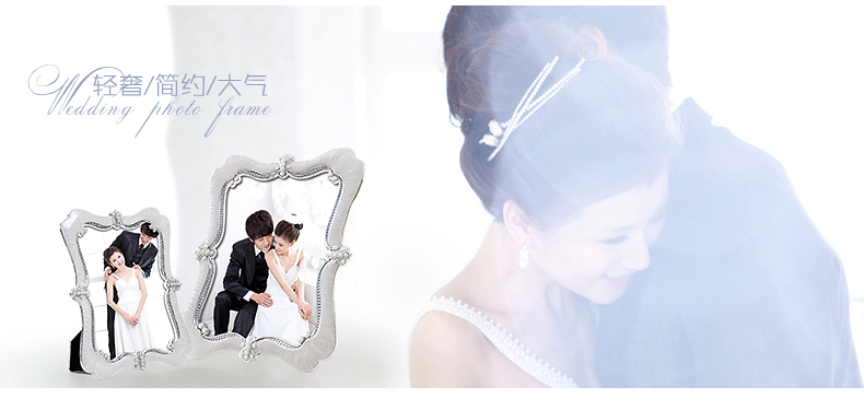 图慕相框摆台 7寸6寸 10寸8寸影楼生活照水晶相框欧式婚纱照珍珠创意 天使树脂相框 7寸