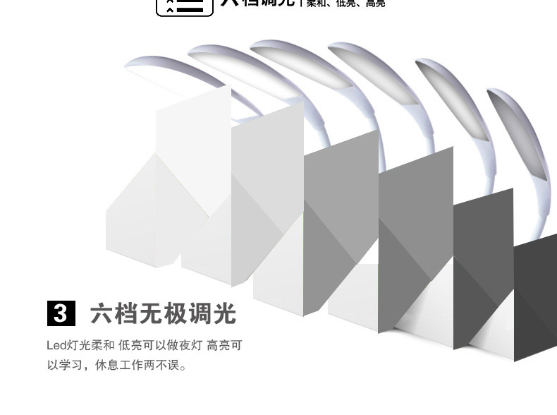 MDZG LED台灯卧室床头护眼灯学生学习工作书房充电台灯 USB台灯小台灯 白色