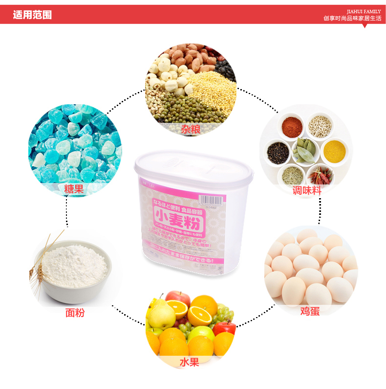 
                                        INOMATA 日本进口食品密封罐 食品储物罐防潮茶叶罐干果收纳盒厨房保鲜盒 1个装                