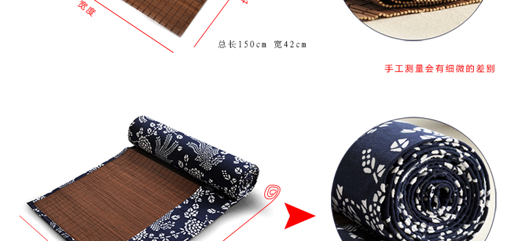 悦茶 碳化茶席茶帘竹制 竹席竹帘茶垫竹垫隔热垫功夫茶具茶道配件 凤凰图桌旗210*30cm