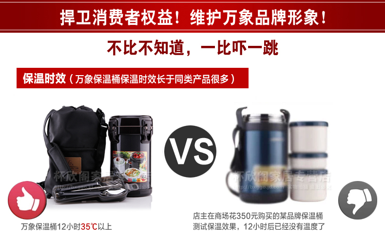 
                                                            万象（WANXIANG） 不锈钢保温饭盒 户外旅游餐盒真空便当盒环保午餐盒 不锈钢保温饭J8 黑灰色2.2L                