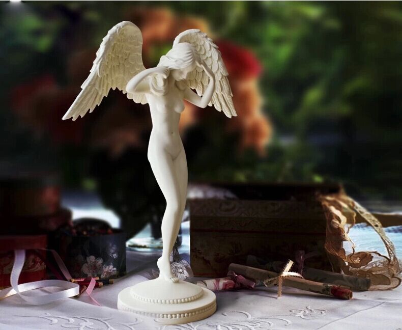 
                                        靓莎莎欧式复古美女天使装饰品人物雕塑艺术品摆件客厅电视柜书柜工艺品                