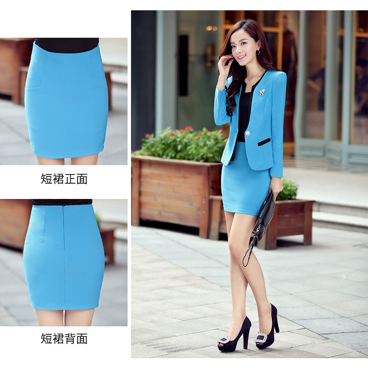 斯朵夫 2015修身大码显瘦OL气质职业套装小西服女SD214 玫红色 XXL