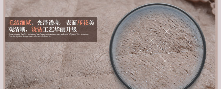 
                                        真琴 欧式沙发垫子皮沙发罩套装蕾丝坐垫 丝绒印象 浅咖色 60*60cm扶手巾                