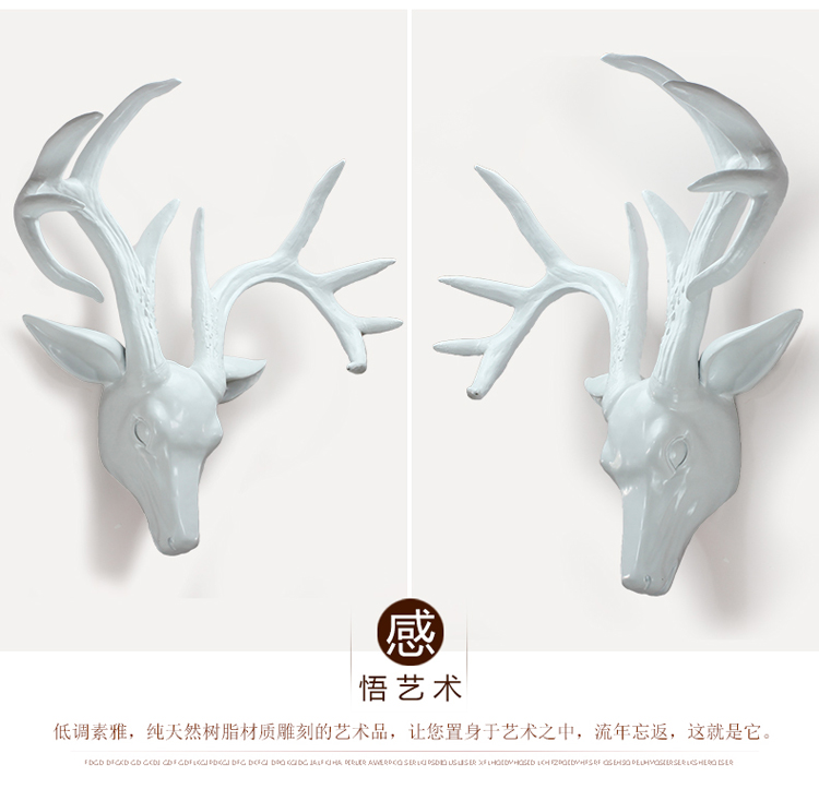 
                                                            欣润 仿真麋鹿头壁挂装饰品 欧式创意家居树脂客厅复古墙壁饰酒吧工艺品动物挂件 CR-110黑色+金色小鹿头壁挂                
