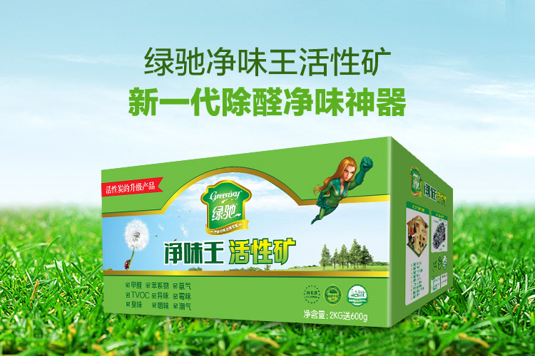 
                                        
                                                            绿驰 2600g净味王新房装修家具汽车甲醛清除剂 去除甲醛苯除油漆味竹炭活性炭碳包强力型金装                