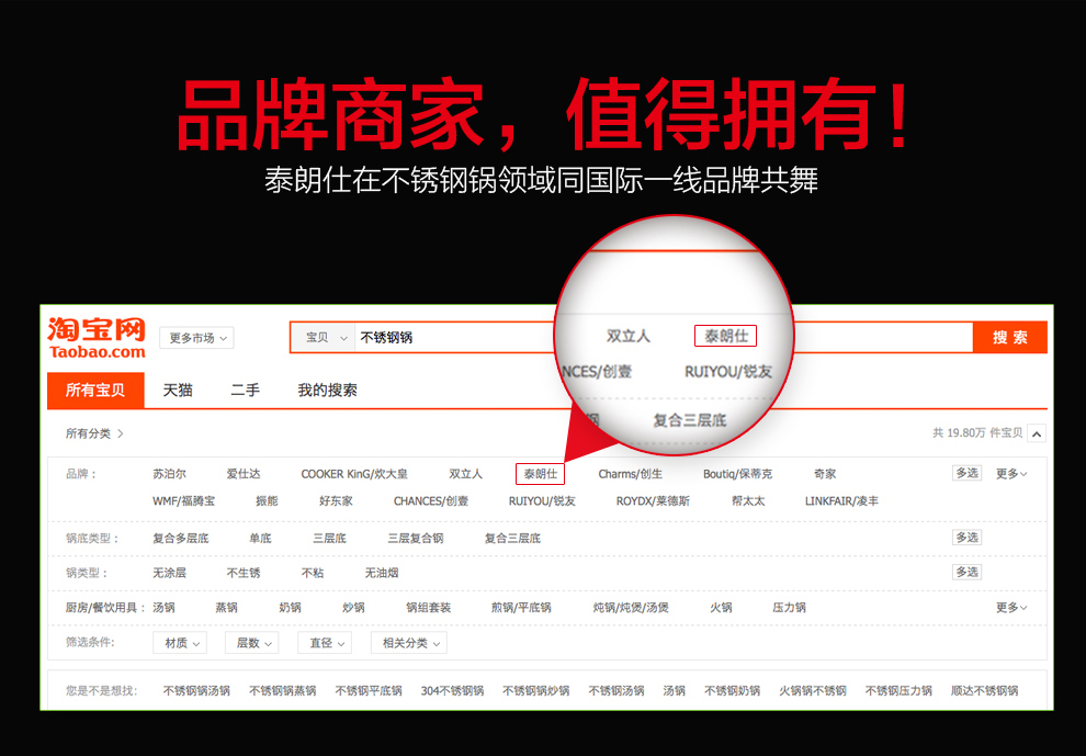 泰朗仕德国不锈钢炒锅无油烟炒菜锅无涂层锅电磁炉通用不粘平底锅 不锈钢本色