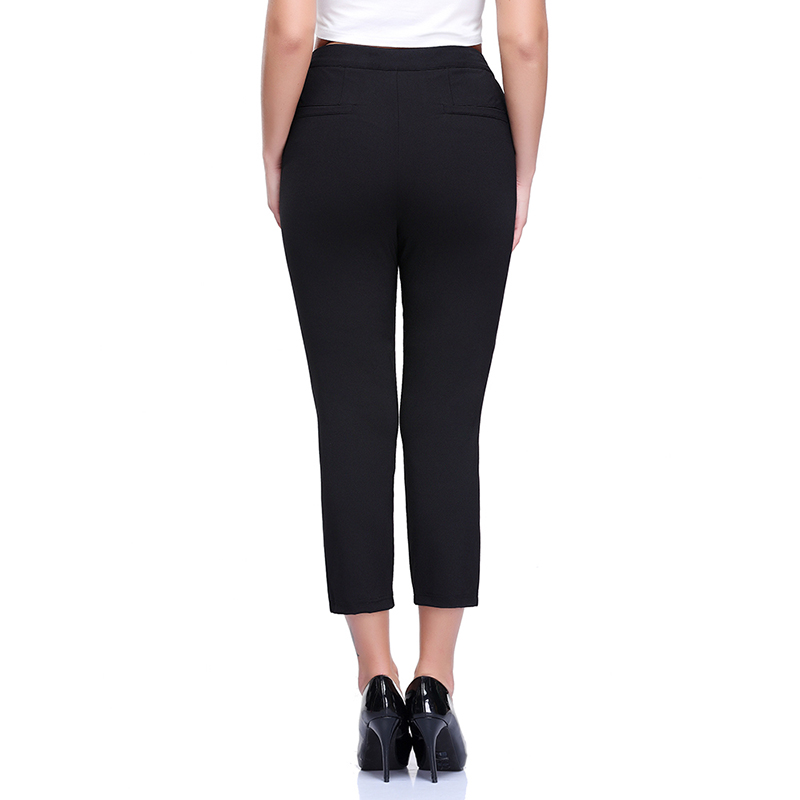 Slim LI Sau 2015 summer new, larger female comfort waist stretch leisure video thin letters 8 pants Q 8359 black 33, slim Li-su, and shopping on the Internet