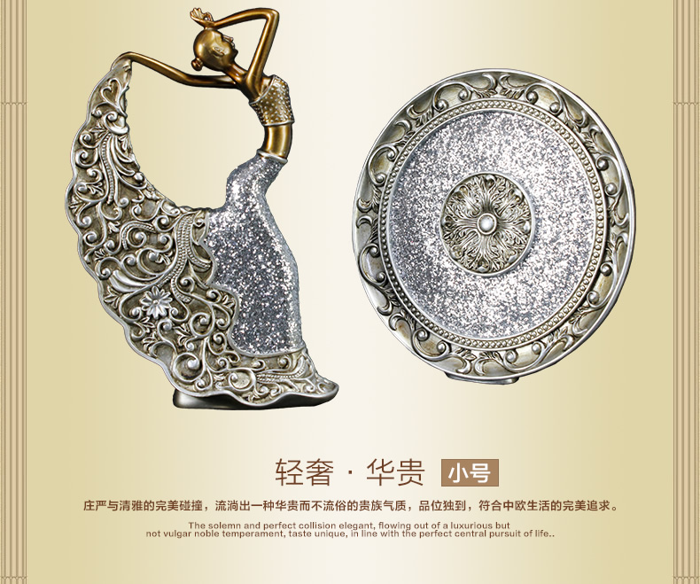 
                                        欣润树脂人物个性摆件舞女房间装饰品客厅 时尚简约摆设创意工艺品 大号 粉色+绿色 一对人 高51.5CM                