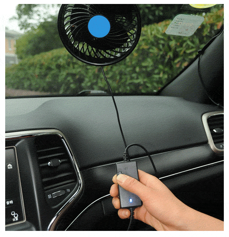 湖鑫 车载风扇24v大货车卡车风扇12v汽车风扇 t603e(12v小车无极调速)