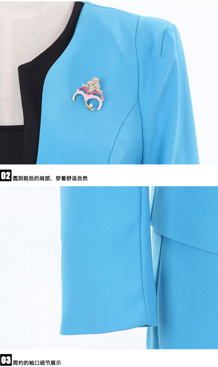 斯朵夫 2015修身大码显瘦OL气质职业套装小西服女SD214 玫红色 XXL