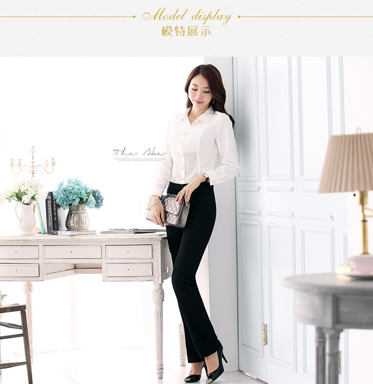 花芯诗   2015职业装女裤直筒小脚西裤黑色正装裤子女工装长裤西装裤Q 黑色 XL