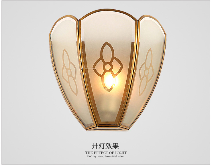 蒙特丽 客餐厅卧过道壁灯TBX1 美式乡村全铜灯具 (B) 型号TB51_26*18cm