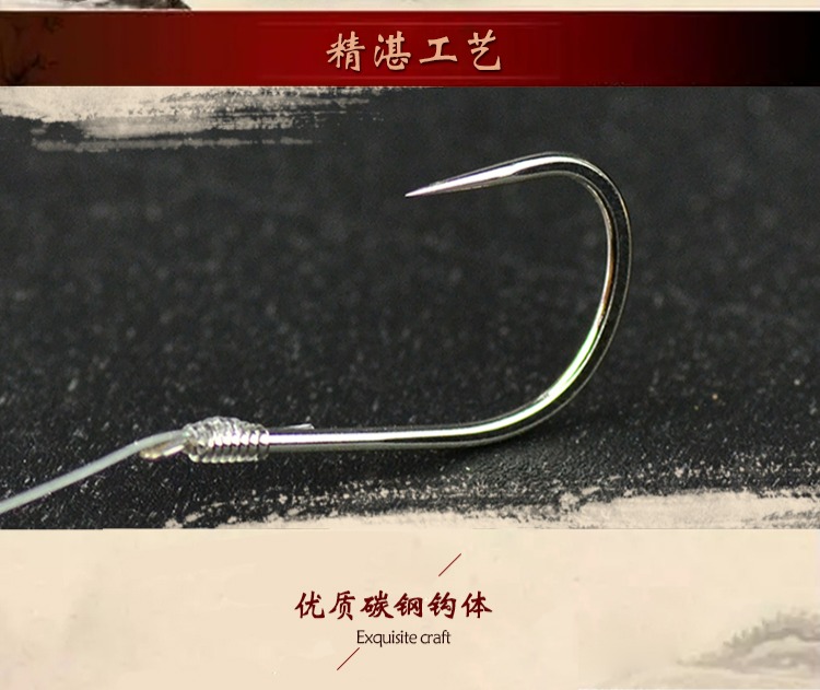 鱼钩绑好成品子线双钩 线组进口鱼线套装全套无倒刺子