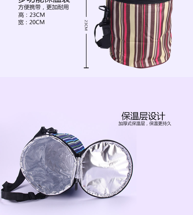 kucob硅家宝 加厚拉链式保温包多功能保温袋饭盒袋便当包 红色