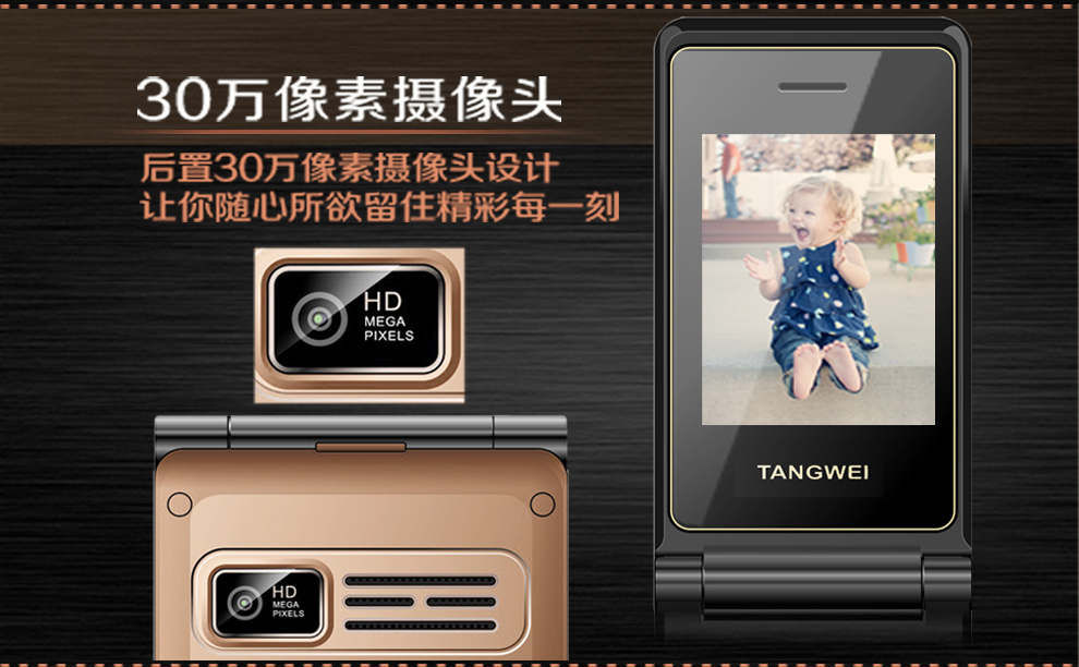 唐为（TANGWEI)TW101C 电信老人手机翻盖2G 黑色
