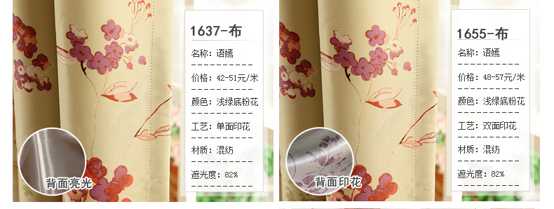 
                                        魔方 定制飘窗帘遮光布料韩式田园客厅清新成品卧室窗纱*语嫣 语嫣-浅绿底粉花布 定制挂钩1米宽专拍                