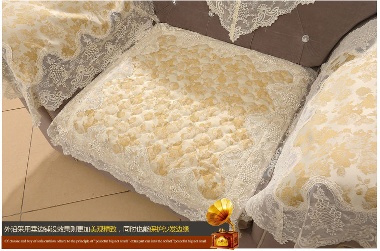 
                                        真琴 欧式沙发垫子皮沙发罩套装田园蕾丝坐垫 密秋 60*60cm扶手巾                