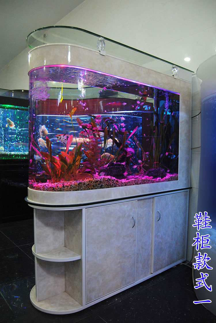 美之海子弹头鱼缸金鱼缸水族箱1米生态鱼缸1.